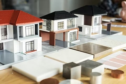 Detailed architectural models of modern residential houses
