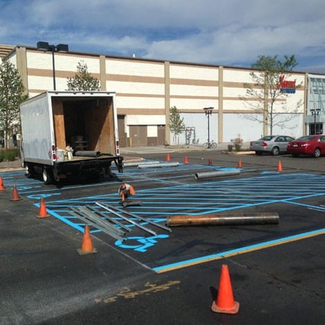 A parking lot maintenance project