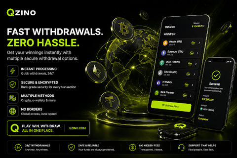 An advertisement for a platform called QZINO