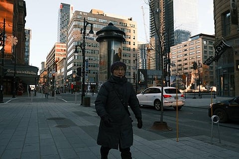 a quiet city street in Toronto, Canada