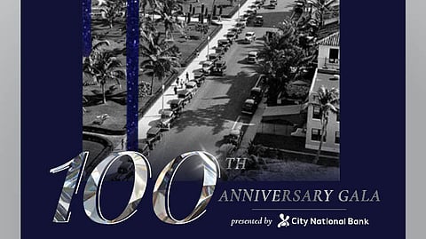 Graphic highlighting honorees and details for Miami Beach Chamber 100th anniversary gala event
