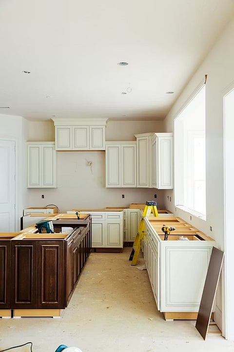 a kitchen remodel in progress