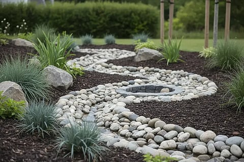 a dry creek bed or dry stream bed