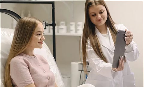 a professional consultation in a cosmetic or aesthetic medicine clinic