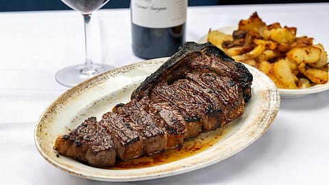 Premium steak and wine pairing at One Rare Steakhouse in Westchester