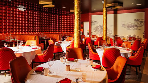Interior of Upon The Palace dining room in Tribeca, New York City