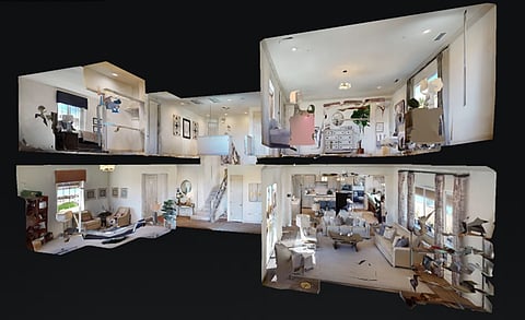a 3D digital walkthrough of a multi-level residential property