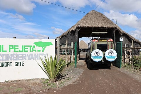 the entrance to the Ol Pejeta Conservancy in Kenya