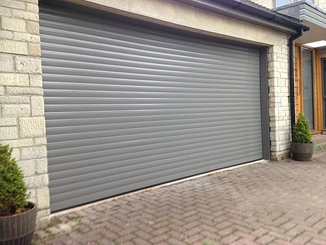 a dark grey or anthracite roller garage door