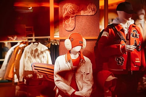 a FILA seasonal retail window display