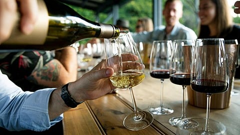 a scene from a wine tasting