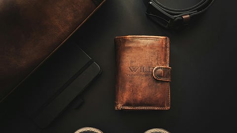 brown leather wallet