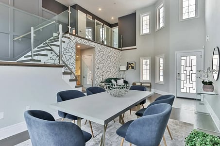 a clean modern home interior featuring a dinning table