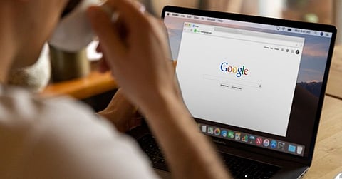 google webpage on a laptop screen 