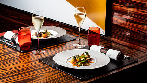 Refined dishes and Champagne service at Le Jardinier in Miami's Design District