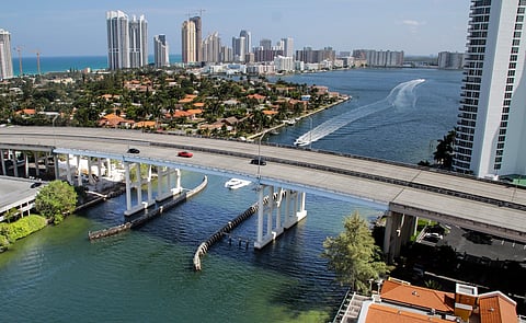 a scenic view of a bridge in Sunny Isles Beach, Florida