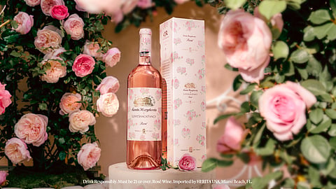Santa Margherita x LoveShackFancy rosé bottle and floral gift box