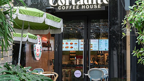 Exterior of Cortadito Coffee House location in Miami with outdoor seating