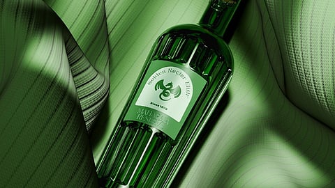  a green liquor bottle