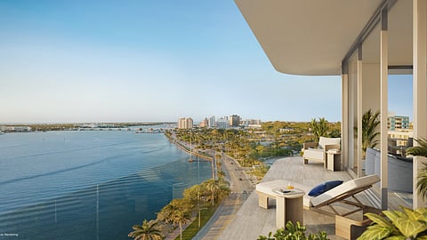 Intracoastal views from a Ritz-Carlton Residences West Palm Beach private terrace
