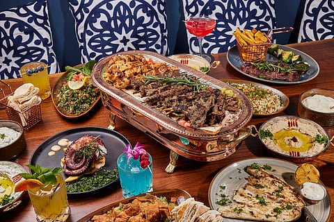 Mediterranean dishes and cocktails served at Sufrat Mediterranean Grill