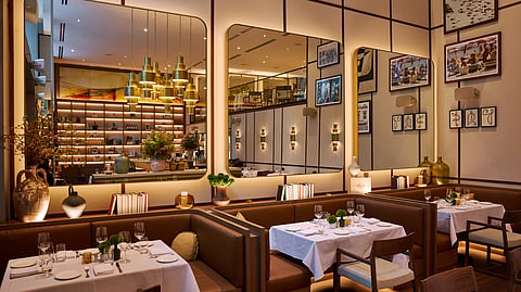 Elegant dining room at Felice, a Manhattan World Cup watch destination