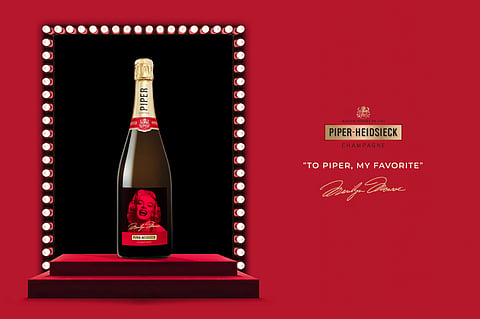 Piper-Heidsieck Marilyn Monroe Cuvée bottle with red portrait label