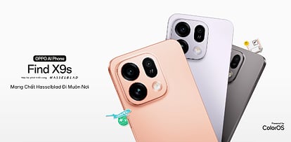 OPPO Find X9s smartphones in three colors.