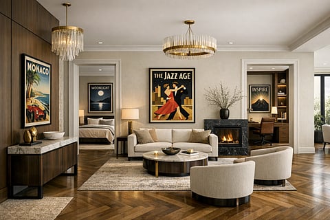 Art Deco living room.
