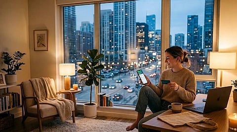 Woman shopping online.