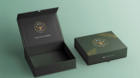 Two green gift boxes.