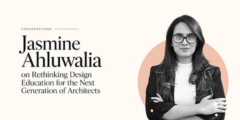 Promotional banner featuring a portrait of Jasmine Ahluwalia and conversation text.