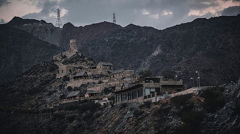 Stone village on a mountainside.