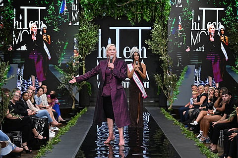 Pamela Privette on the runway at hiTechMODA Season 16