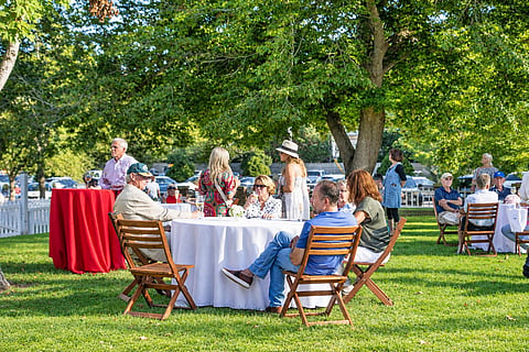 Guests gathered on the lawn at Rogers Mansion for the Insider's View reception