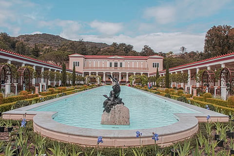 Getty Villa reflecting pool and garden.