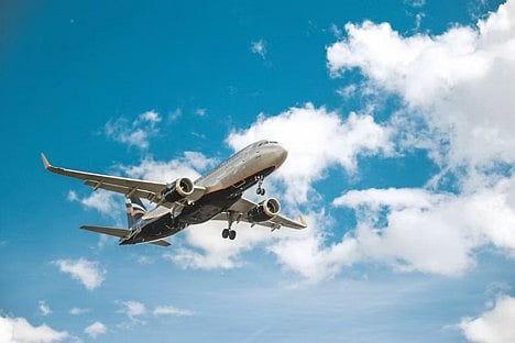 Airplane in flight.