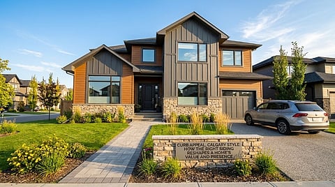 Modern house with a parked car.