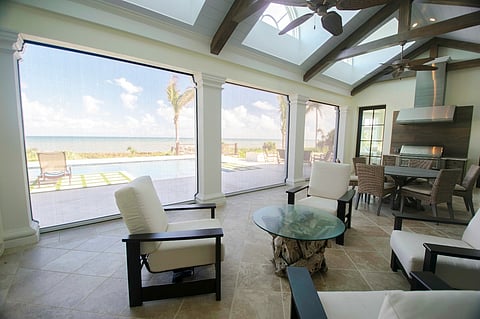 Screened coastal patio.