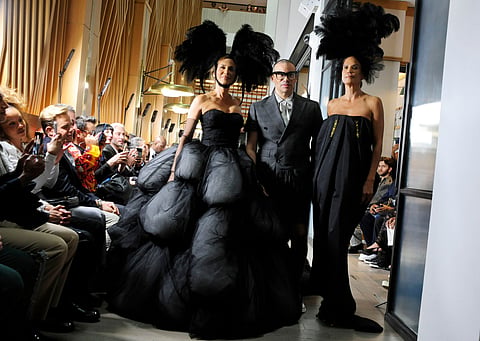 Designer Victor dE Souza with actress Nicole Ari Parker and model Veronica Webb at NYFWSS2027