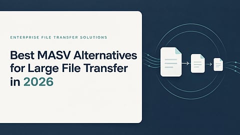 Title graphic for "Best MASV Alternatives for Large File Transfer in 2026".