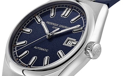 Side view of the Frederique Constant Highlife x PPL automatic watch