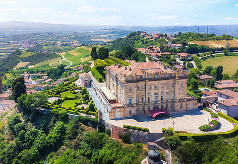 Hotel Castello di Guarene in Guarene ariel view 
