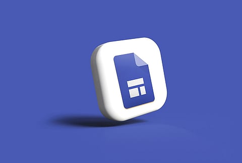 Google Sites 3D icon on a purple background.
