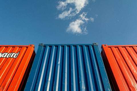 Shipping containers.
