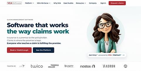 VCA Software homepage.