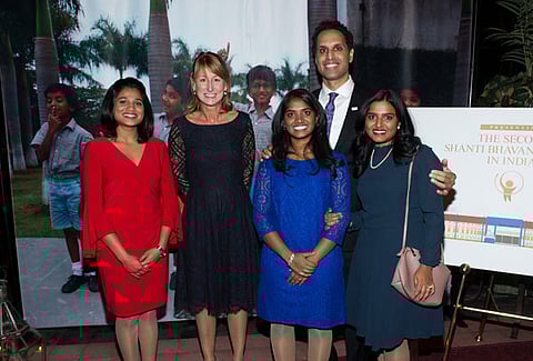 NEW YORK, NY - NOVEMBER 09:  (L-R) Preetha, Linda DuCharme, Shilpa, Ajit George and Manjula attend Shanti Bhavan's 20 Anniversary Gala on November 9, 2017 in New York City.  (Photo by Noam Galai/Getty Images for Shanti Bhavan)