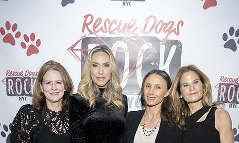 NEW YORK, NY - MAY 2: Jackie O’Sullivan, Lara Trump, Georgina Bloomberg and Stacey Silverstein attend Rescue Dogs Rock NYC Cocktails for Canines at Versa on May 2, 2023 in New York. (Photo by Michael Ostuni/PMC/PMC) *** Local Caption *** Jackie O’Sullivan;Lara Trump;Georgina Bloomberg;Stacey Silverstein