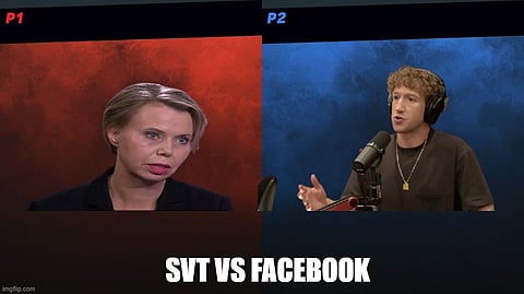 Anna Lagercrantz, vd för Sveriges Television och Mark Zuckerberg, vd för Facebook