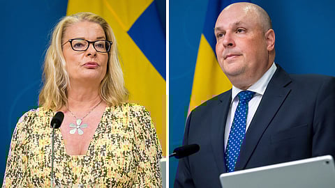 Lotta Edholm (L) och Patrick Reslow (SD).